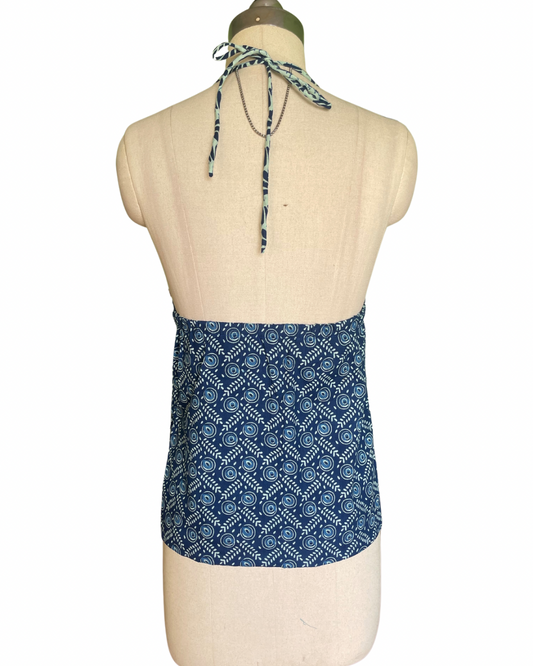 Indigo eco Y2K halter top