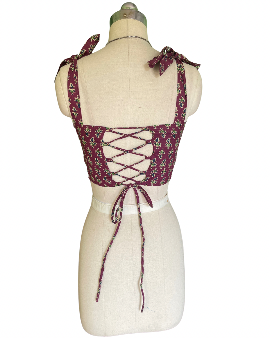 Red pop flora corset top