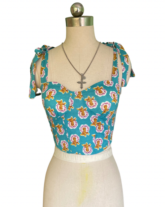 Spring sky corset top