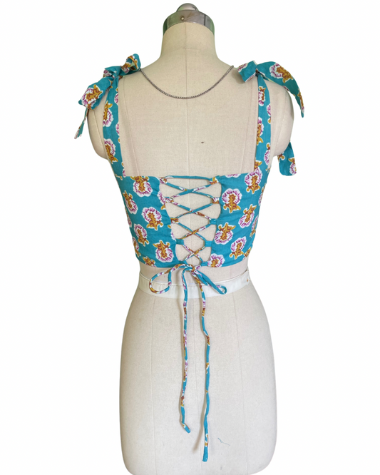 Spring sky corset top