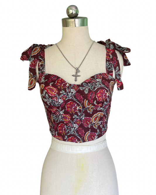 Crimson whim corset top