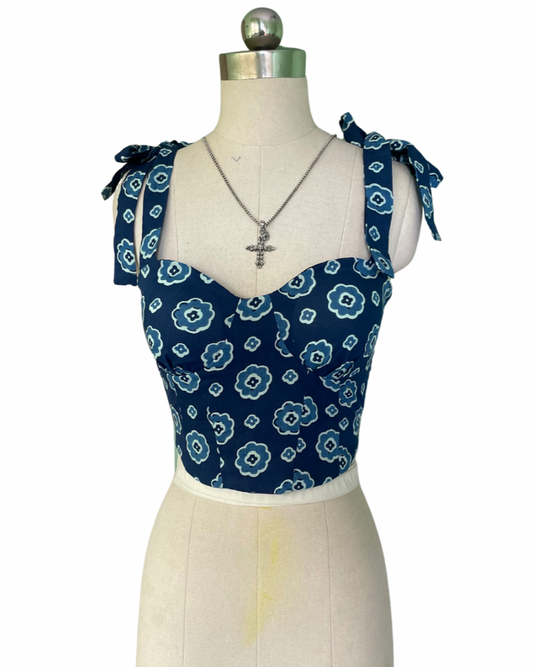Navy muse corset top