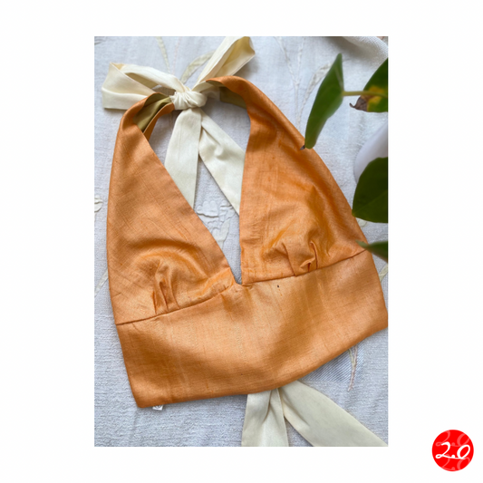 Gold-Orange Reversible Halter Top