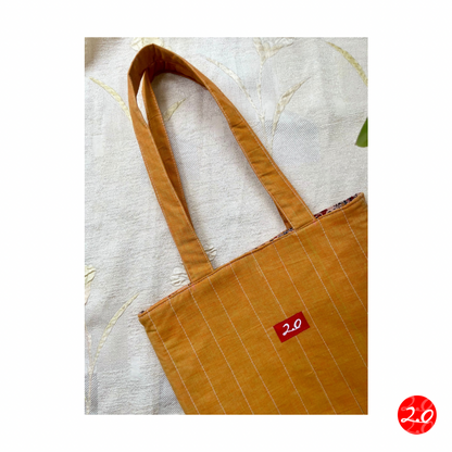 Mustard Red Reversible Tote bag