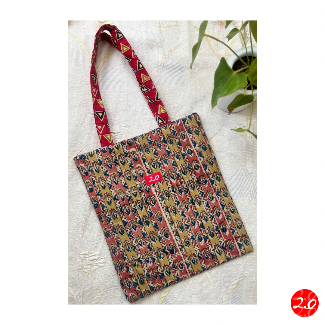 Maroon printed Reversible Tote bag