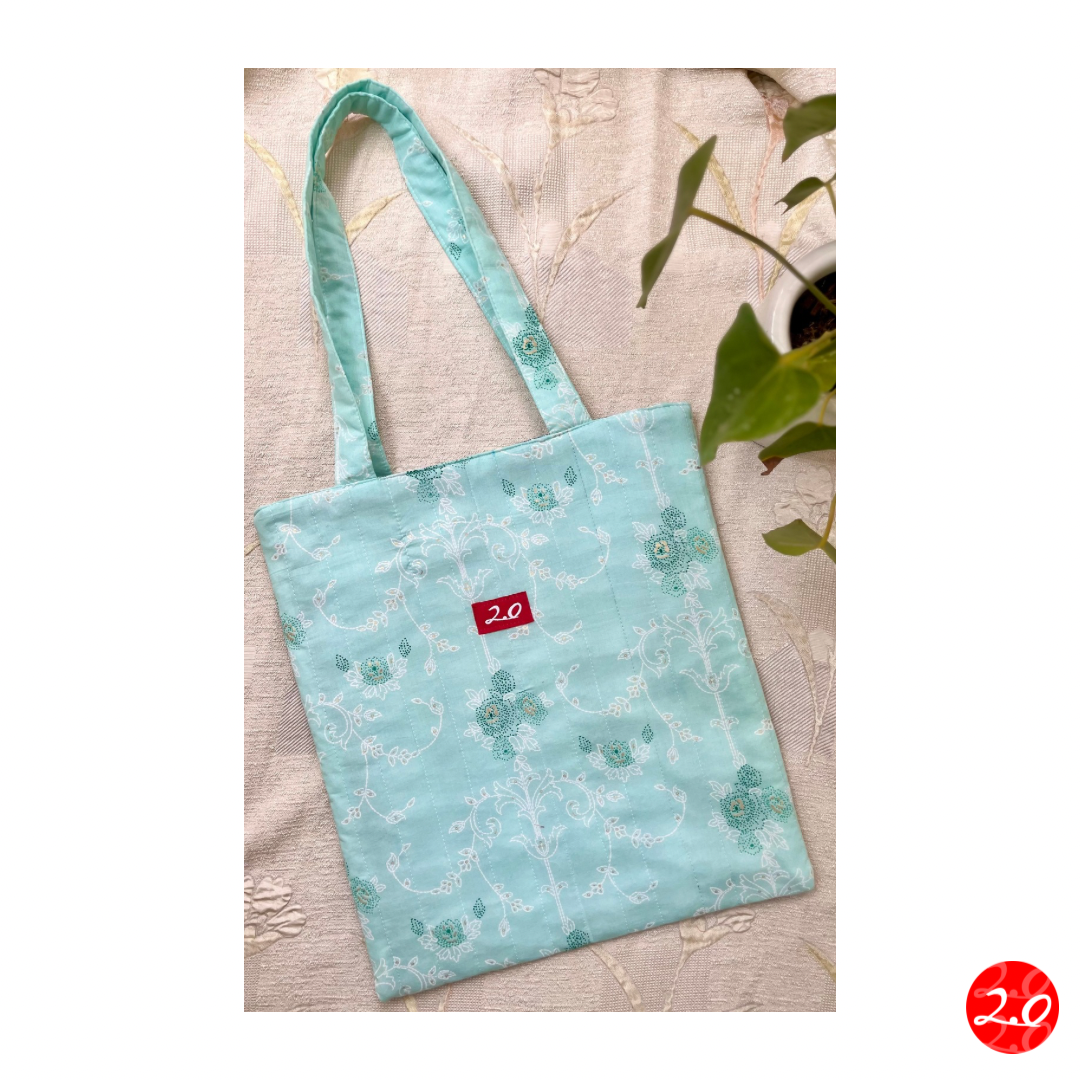 Mint Blue Reversible Tote bag