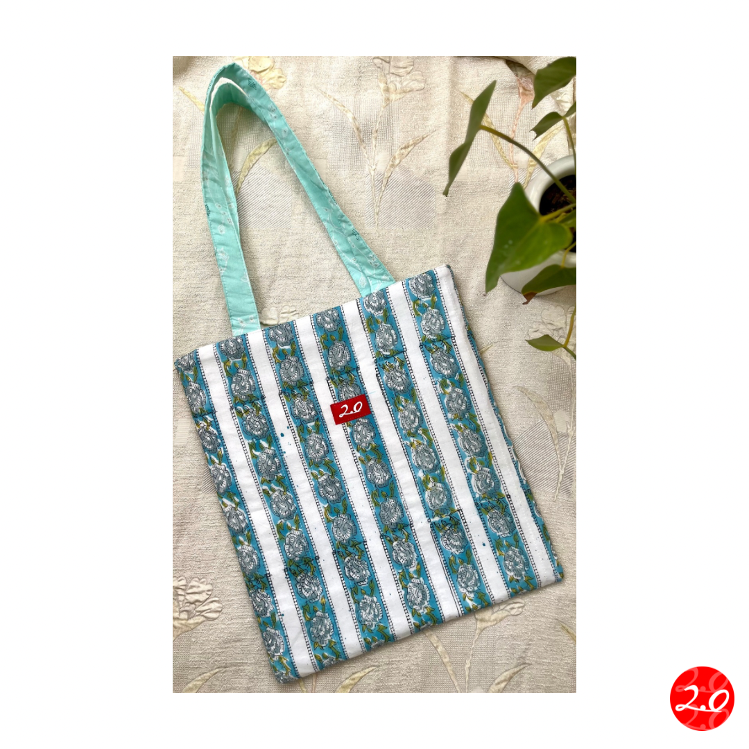 Mint Blue Reversible Tote bag