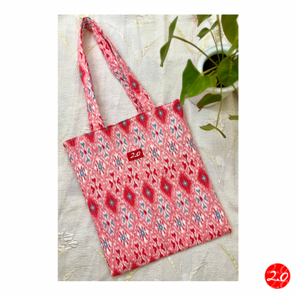 Floral Pink-Blue Reversible Tote bag