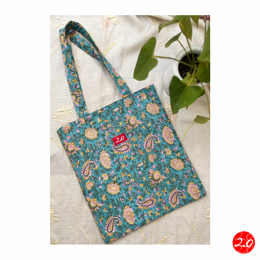 Blue Paisley Reversible Tote bag