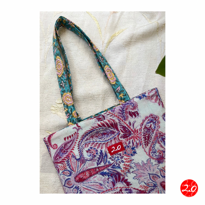 Blue Paisley Reversible Tote bag