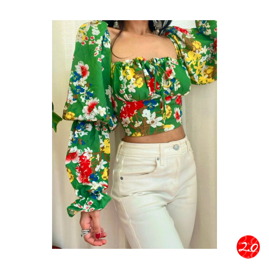 Tropical Bloom Milkmaid Top