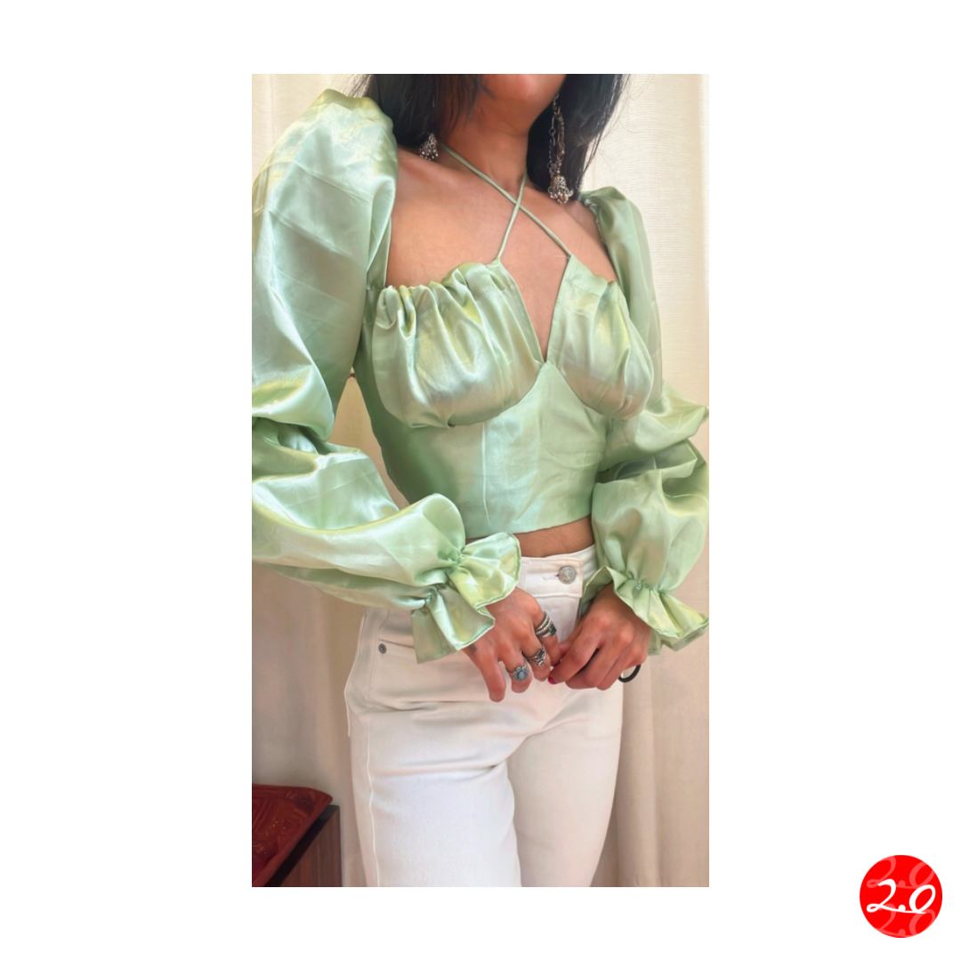 Ethereal Satin Milkmaid Top