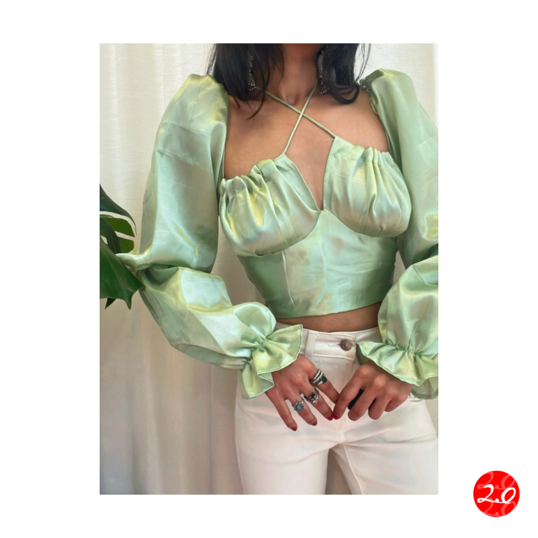 Ethereal Satin Milkmaid Top